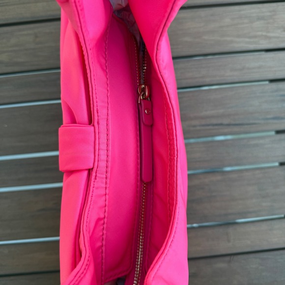Kate Spade Small Sutton Strawfroyo Nylon Bow Tote Bag Hot Pink PXU4561 - Picture 6 of 14